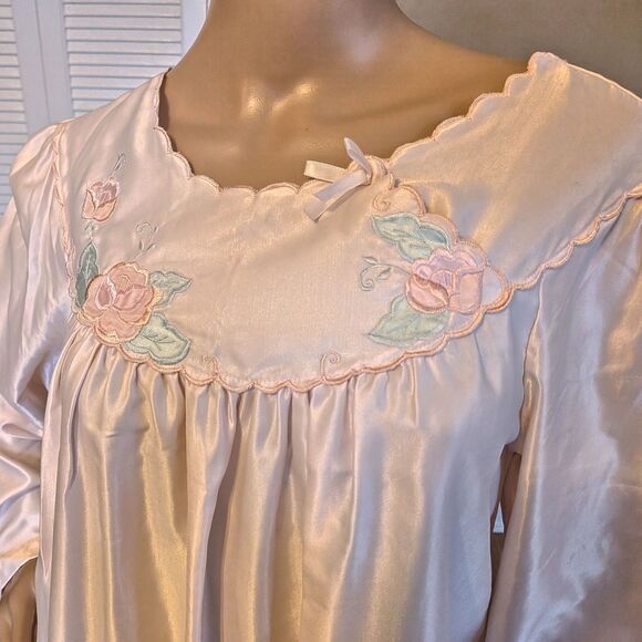 NWT 90s Barbizon Nightgown Pink Floral Pajamas Lingerie Coquette Size SP - Picture 5 of 10